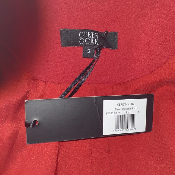 Ceren Ocak Red Blazer Jacket Size S - NWT - Picture 2 of 4